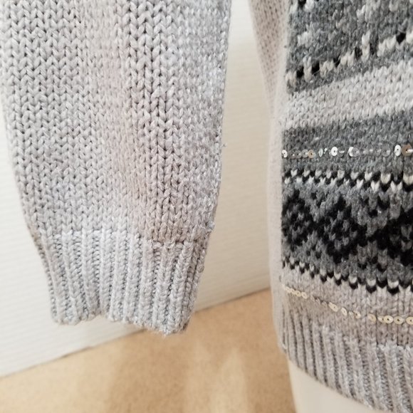 Old Navy sweater Large fair isle pullover sequin embellished knit holiday - Picture 6 of 13